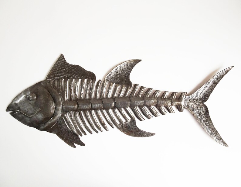 25 Metal Art Fish Bones HAITI Etsy