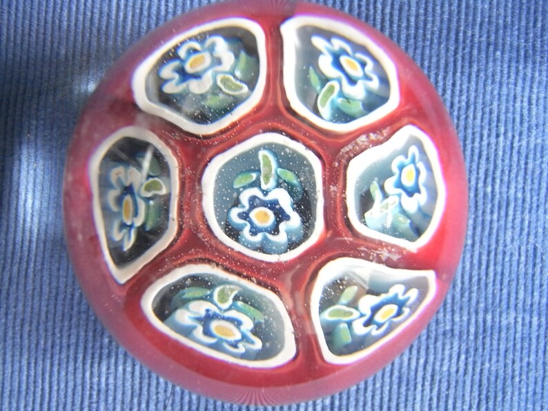 Little Crystal Ball Paperweight Complex Millefiori Cane Etsy