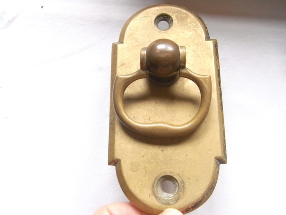 Antique Brass Mechanical Door Bell Pull Door Knob In Heavy Etsy