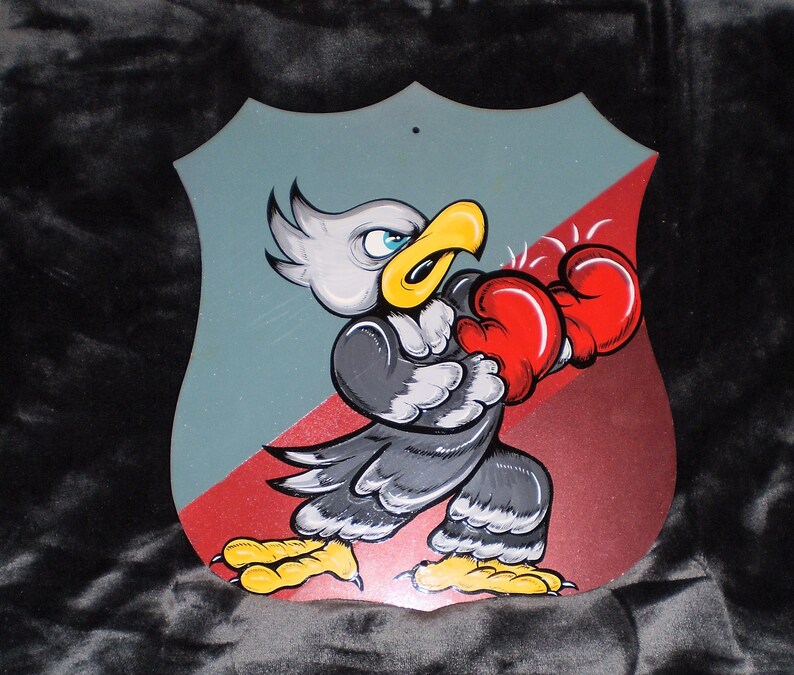 Hand Painted Traditional Fighting Eagle Shield Etsy
