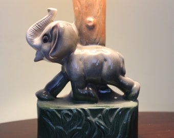 Vintage Ceramic Elephant Lamp