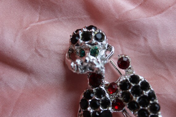 Poodle Rhinestone Brooch - image 2