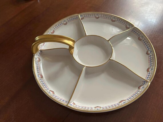 Marshal Field's 1930’s Union Céramique (Limoges, France) divided relieving/relish serving dish
