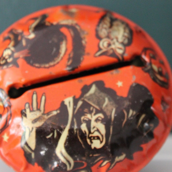 Vintage Tin Litho Halloween Noisemaker