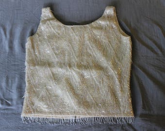 1950's Hand Decorated Bead and Sequined Top