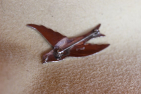 Sterling Silver and Marcasite Swallow Pin - image 6