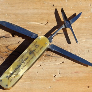 Vintage Multi-purpose Promotional Pocket Knife for Industrial Gear Mfg. Chicago, IL