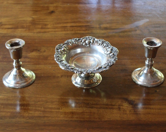 Sterling Silver Candlestick Holders Duchin Creation Etsy