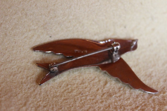 Sterling Silver and Marcasite Swallow Pin - image 5