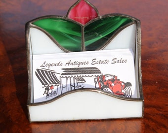 Leaded Glass Business Card Holder
