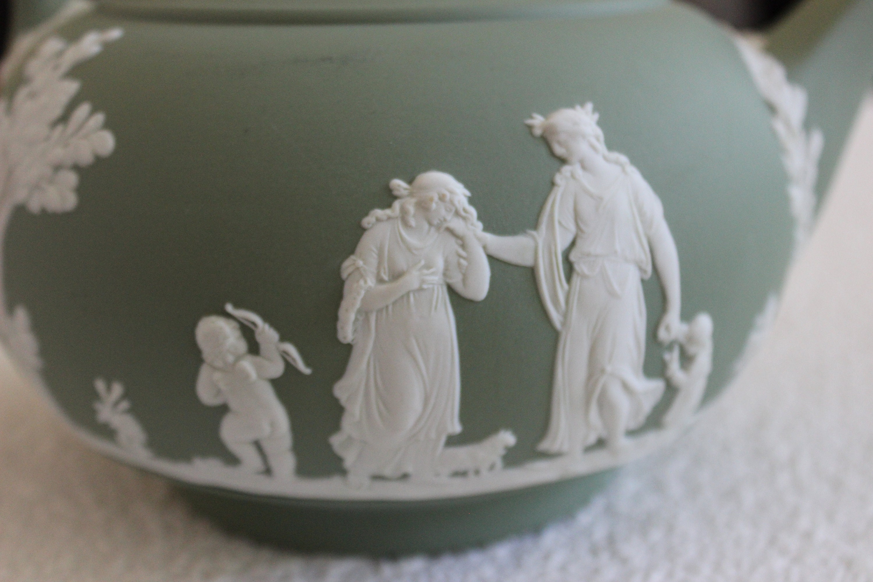 Vintage Wedgwood Green or Sage Jasperware Teapot Etsy