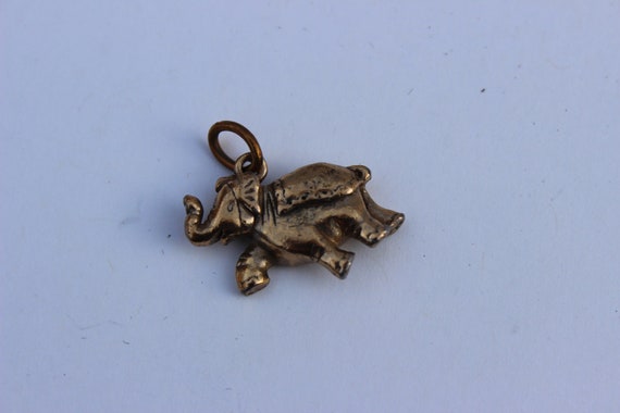Brass Circus Elephant Charm - image 3
