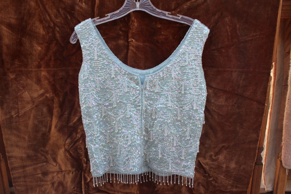 1950's Sequin Top 100% Wool Made In Hong Kong - image 2