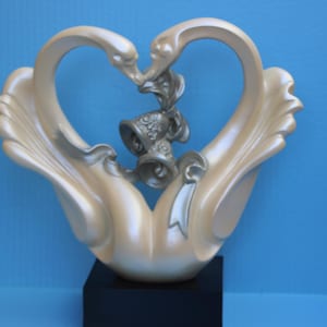 Wedding Swans Plaster Sculpture