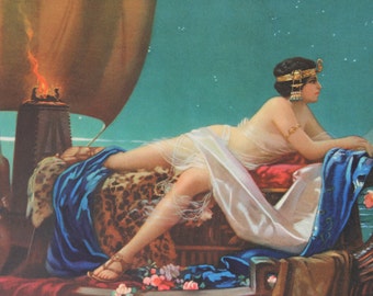 Vintage Print  Cleopatra On Ship by Hintermeister