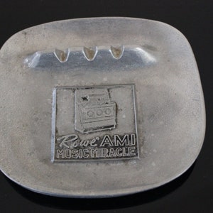 Rowe AMI Music Miracle Promo Aluminum Ashtray Juke Box Vintage