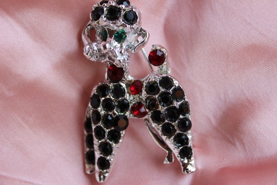 Poodle Rhinestone Brooch - image 4