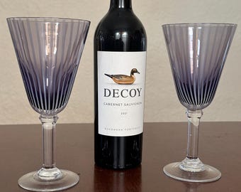 Set of 2 Amethyst‑Gradient Wine Goblets, 10″ Tall