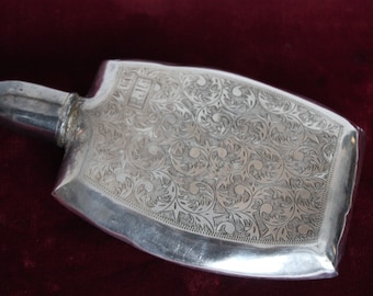 Sterling Silver Hand-Carved and Hammered Finish  Hip Flask