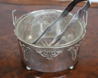 Frank M Whiting Sterling Silver Server With Tongs