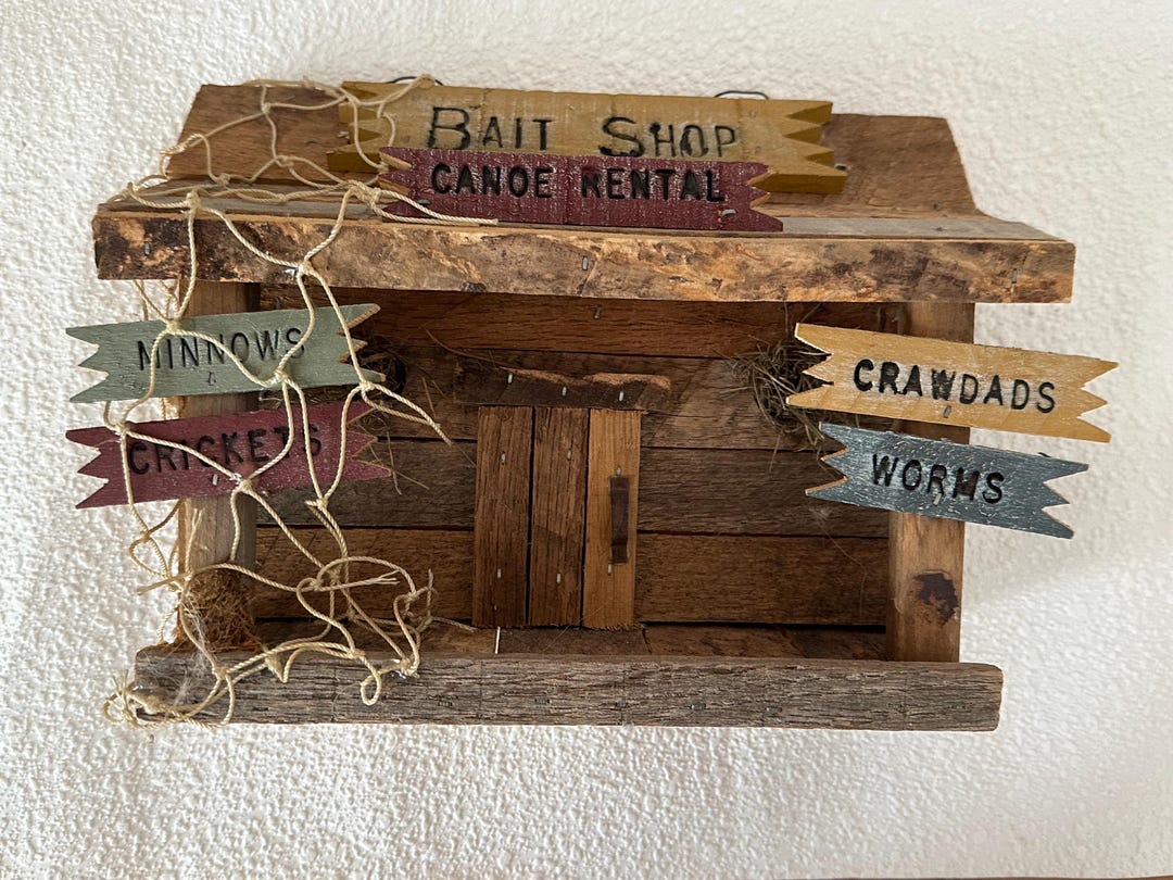 Rustic Fishing Bait Shop Lake House Handmade Diorama OOAK - Etsy