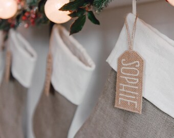 Burlap Name Tags | Etsy