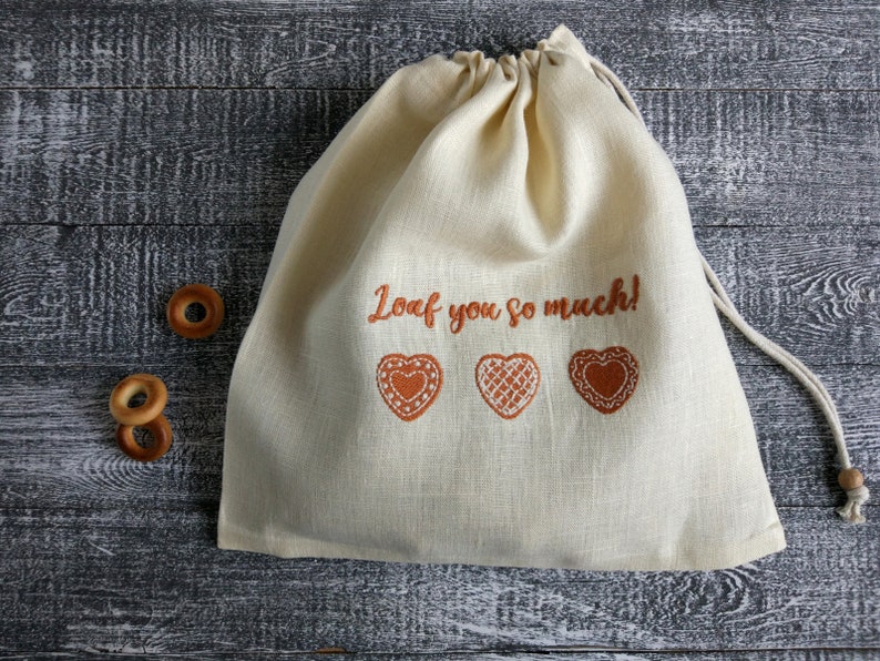 Reusable Custom Bread Bag With Embroidery loaf You so Etsy