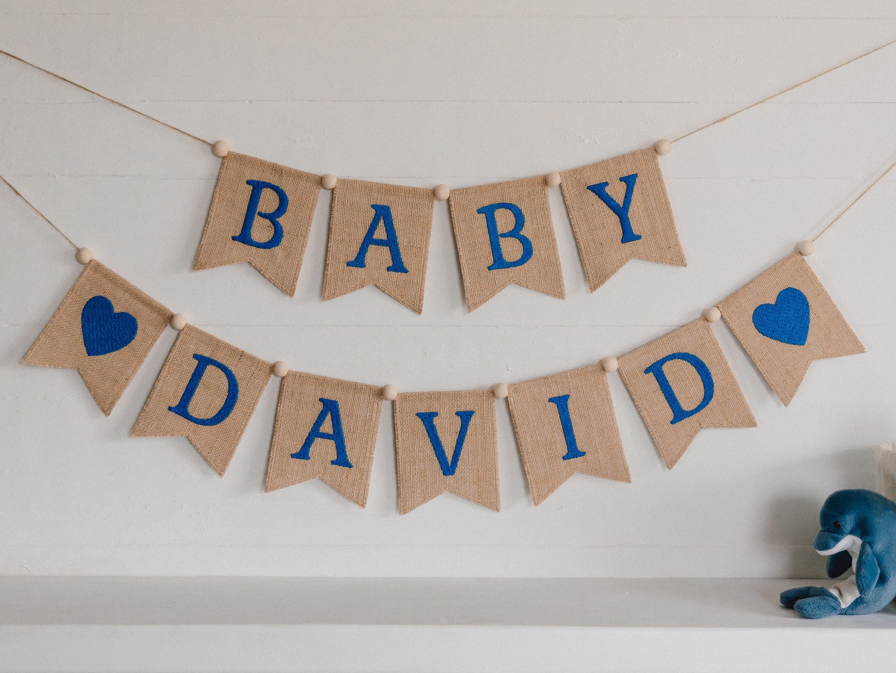 Baby personalized banner Nursery burlap decor. Etsy