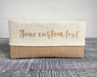 Storage basket with personalized liner