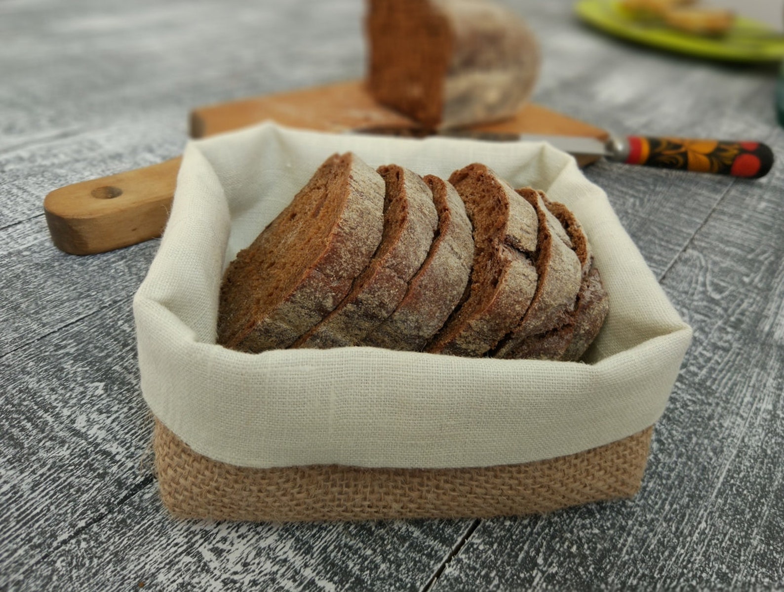 Serving bread basket Linen bread basket Farmhouse basket Etsy