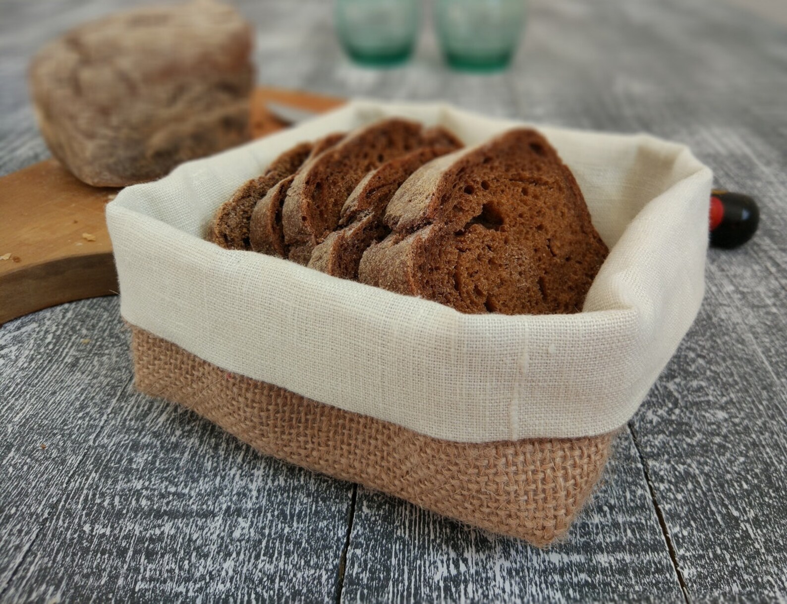 Serving bread basket Linen bread basket Farmhouse basket Etsy