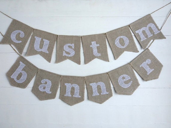 Gray Custom Personalized Banner With Sketched Letters Etsy