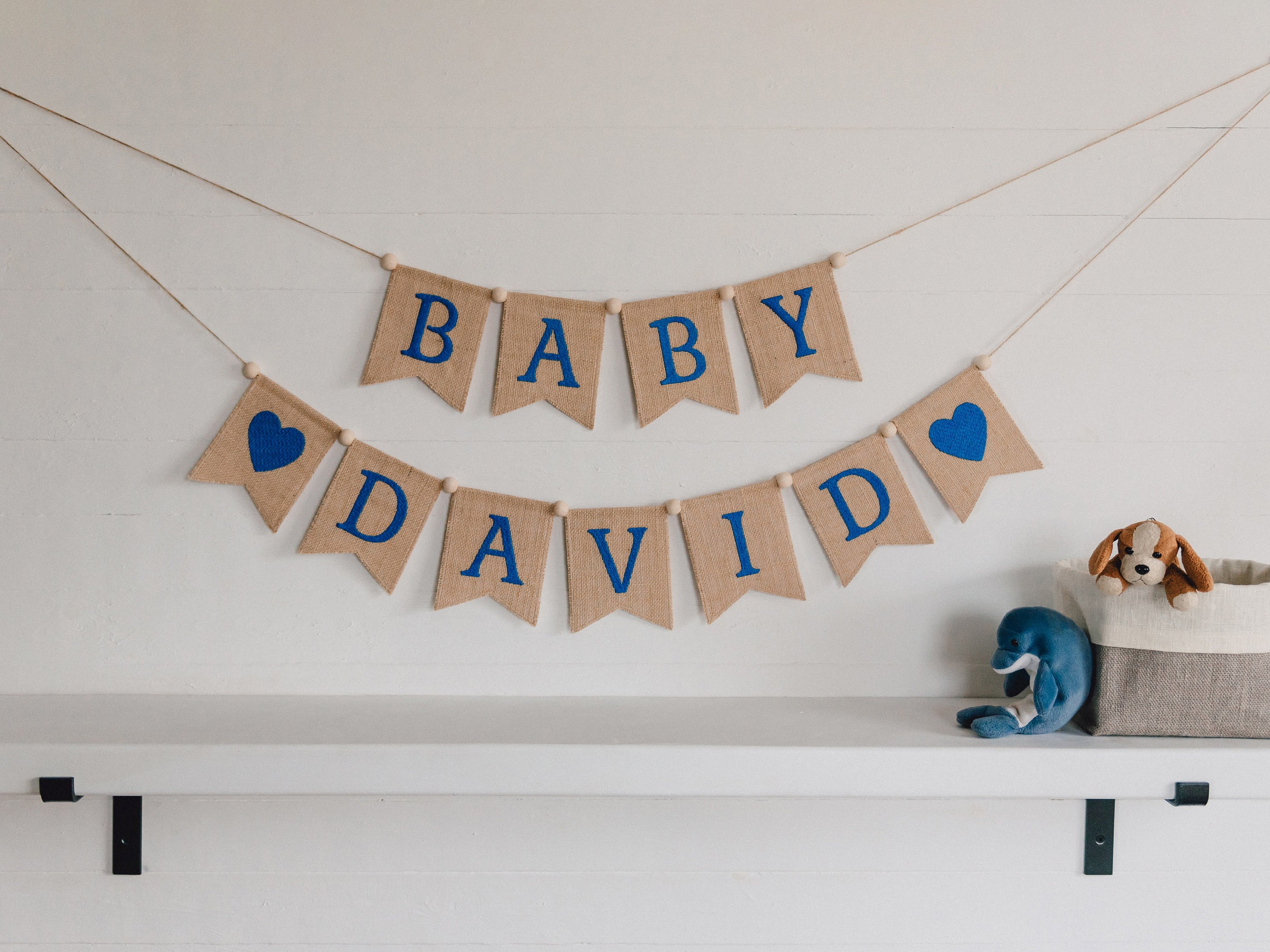 Baby personalized banner Nursery burlap decor. Etsy