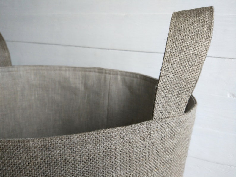 Grey fabric laundry basket Large toy storage basket. Etsy