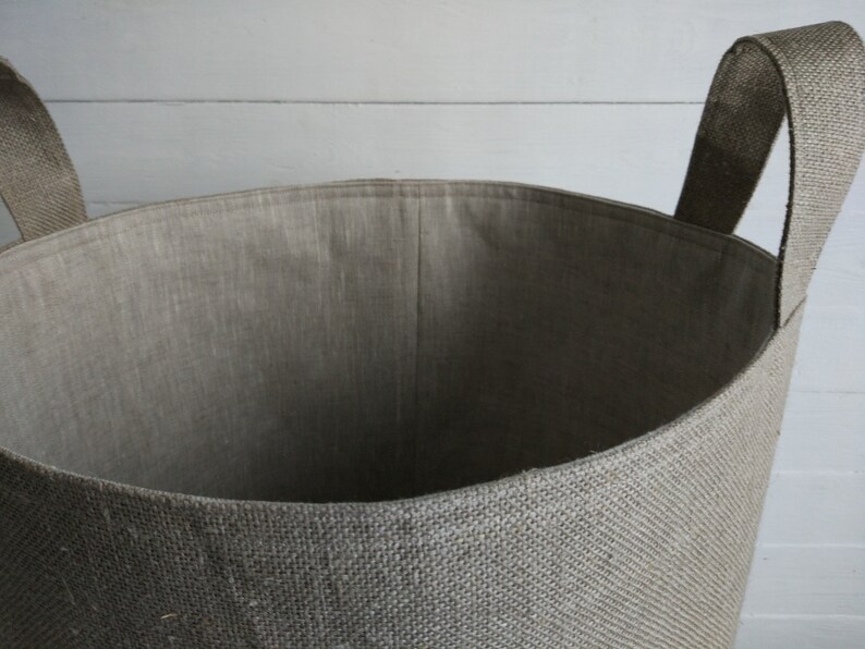 Grey fabric laundry basket Large toy storage basket. Etsy