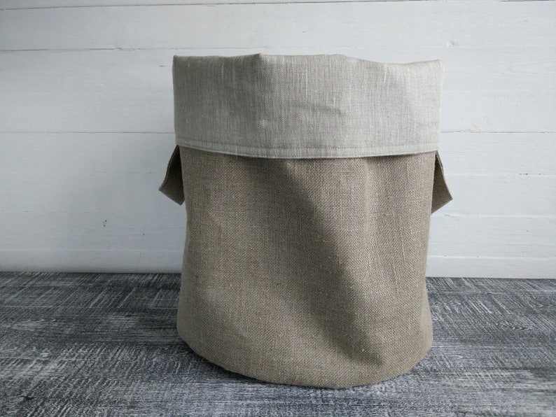 Grey fabric laundry basket Large toy storage basket. Etsy