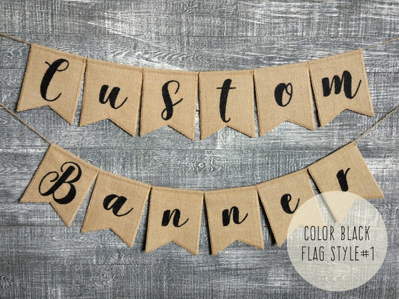 Custom burlap banner. Etsy