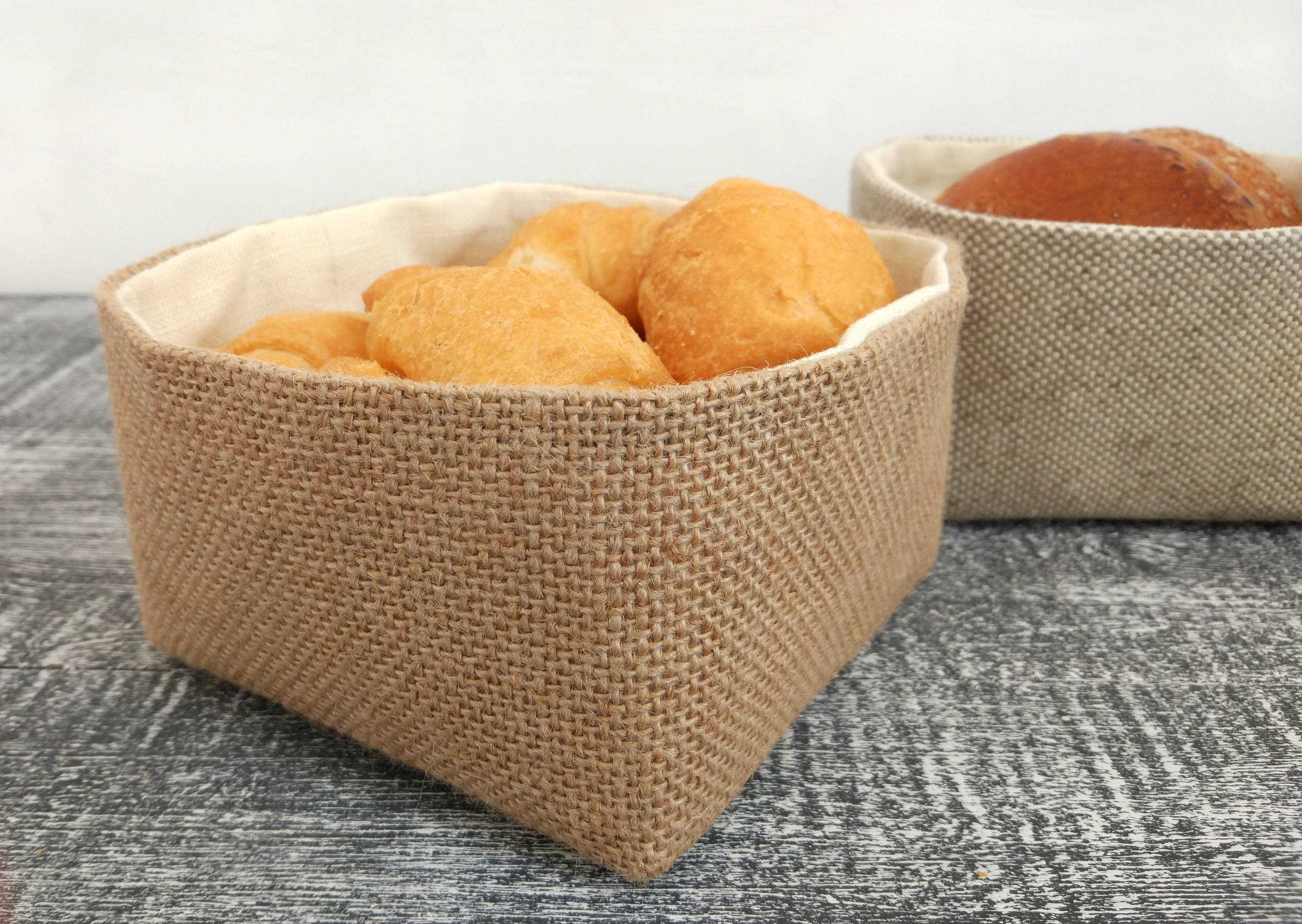 Serving bread basket Linen bread basket Farmhouse basket Etsy