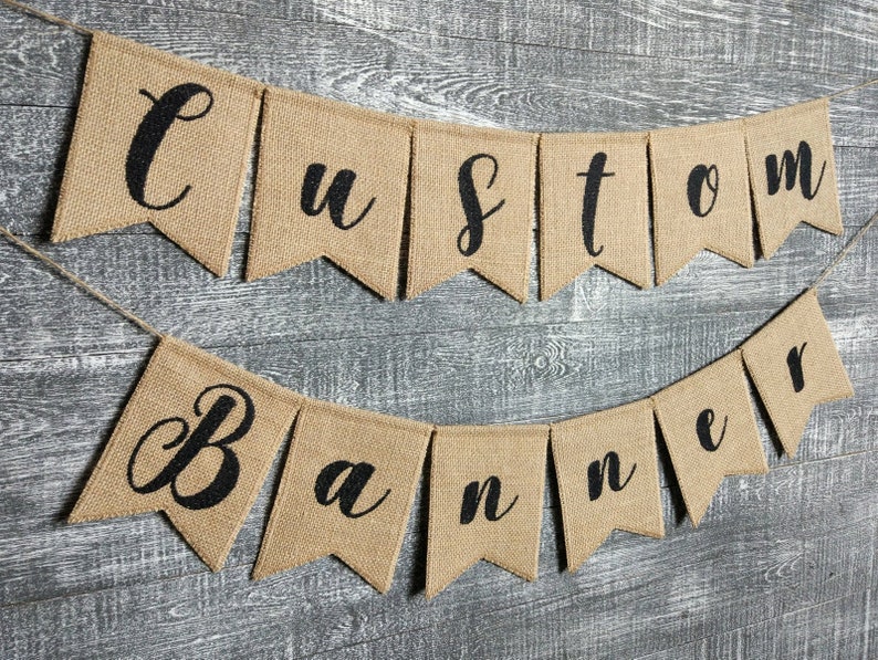 Custom burlap banner. Etsy