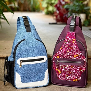 Sac à dos Wayfarer à bandoulière - un motif de couture PDF pittoresque au point, modèles AQS, modèle de sac à dos à bandoulière unisexe, sac à bandoulière