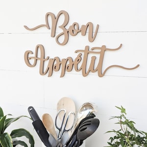 Bon Appétit Wood Cutout Sign: Kitchen Wall Decor