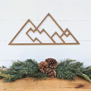 Geometric Mountain Wall Hanging: Woodland Decor, Birch Plywood