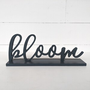 Signo de floración, recorte de floración independiente, letrero de floración de letras de madera de 1/2" de espesor, decoración del hogar de primavera, decoración de primavera