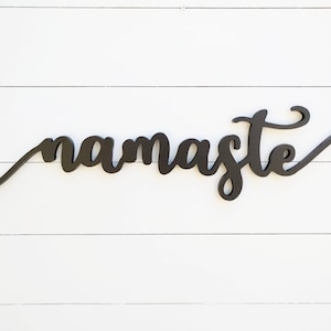 Namaste Word Cutout | Wooden Letters | Namaste sign | Yoga room decor | Yoga sign | Namaste wall art