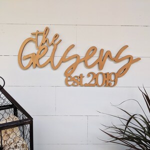 Custom Wedding Name Sign: Reception Table Decor | Door Hanger