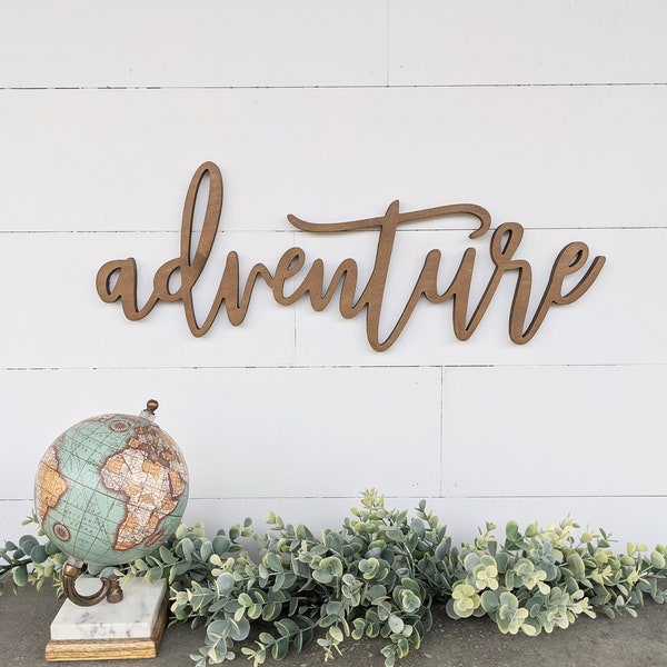 Adventure Sign, adventure word cutout, 1/2" thick wooden letters adventure sign, adventure cutout