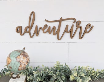 Adventure Sign, adventure word cutout, 1/2" thick wooden letters adventure sign, adventure cutout