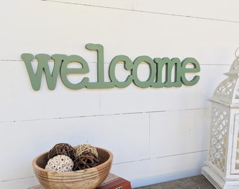 Welcome Sign | Welcome Wood Sign | Welcome Cutout 1/2" Thick Wooden Letters | Welcome Sign Farmhouse Decor