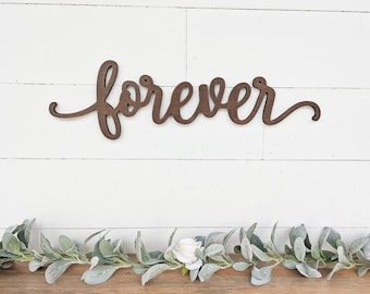 Forever Sign up to 42", color options, Forever word cutout, 1/2" thick wooden letters forever sign, forever cutout