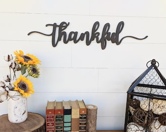 Thankful Word Cutout | Wooden letters | Thankful Sign